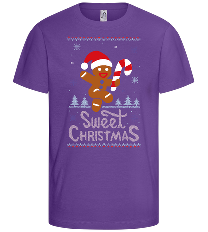 Gingerbread Man Design - Basic kids t-shirt_DARK PURPLE_front