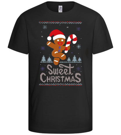 Gingerbread Man Design - Basic kids t-shirt_DEEP BLACK_front