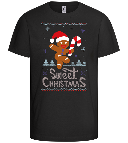 Gingerbread Man Design - Basic kids t-shirt_DEEP BLACK_front