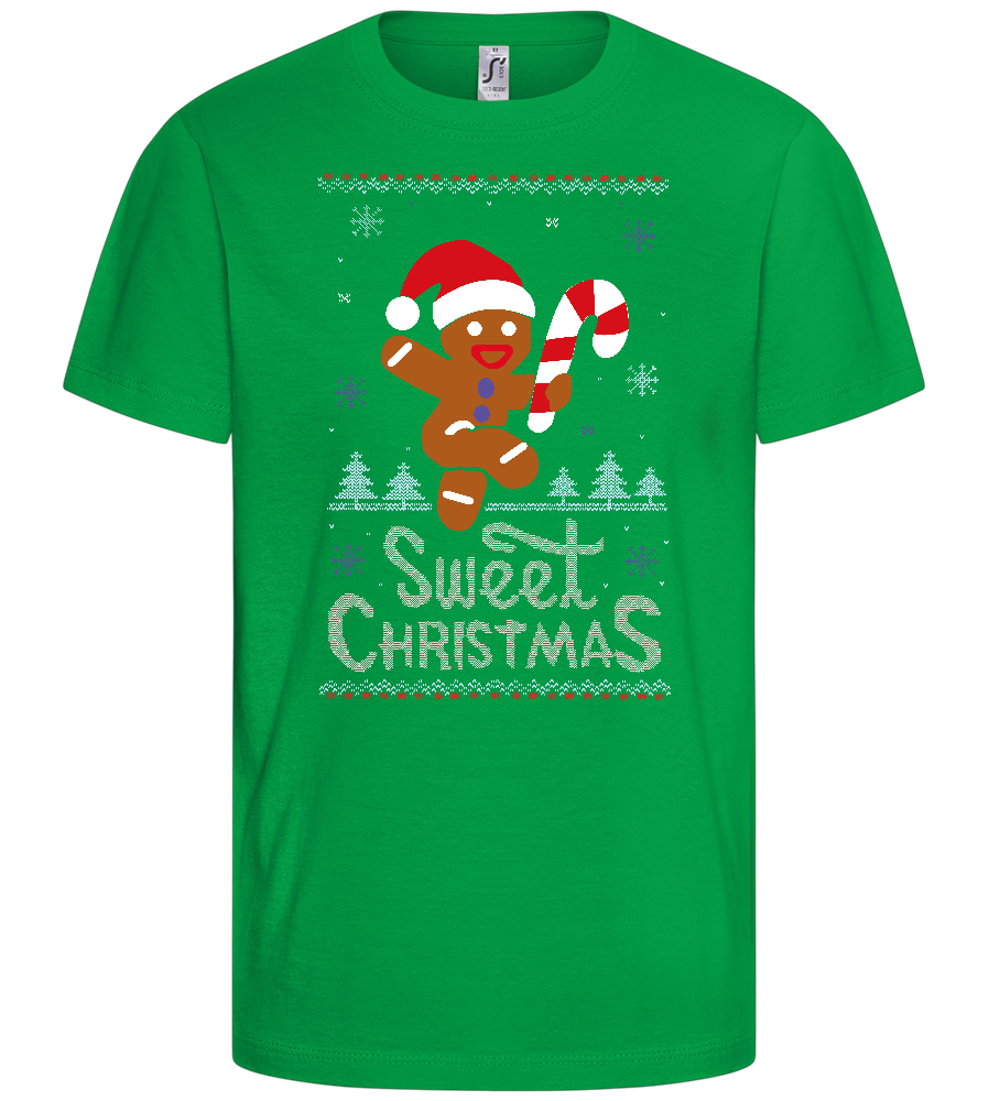 Gingerbread Man Design - Basic kids t-shirt_MEADOW GREEN_front