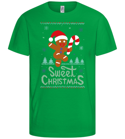 Gingerbread Man Design - Basic kids t-shirt_MEADOW GREEN_front