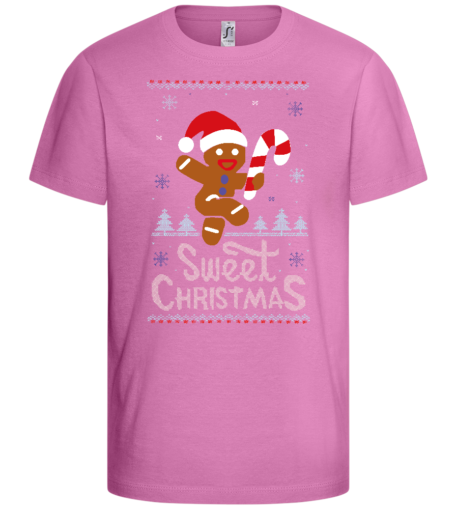 Gingerbread Man Design - Basic kids t-shirt_PINK ORCHID_front