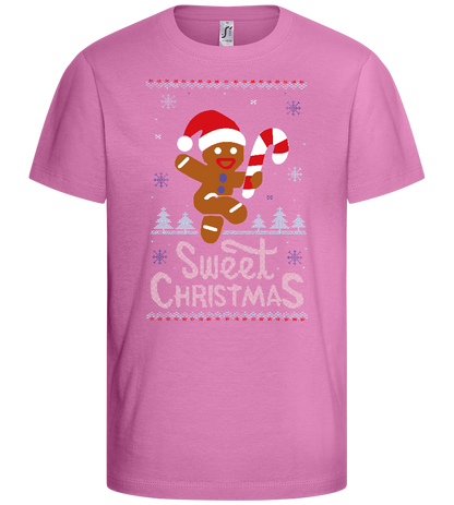 Gingerbread Man Design - Basic kids t-shirt_PINK ORCHID_front