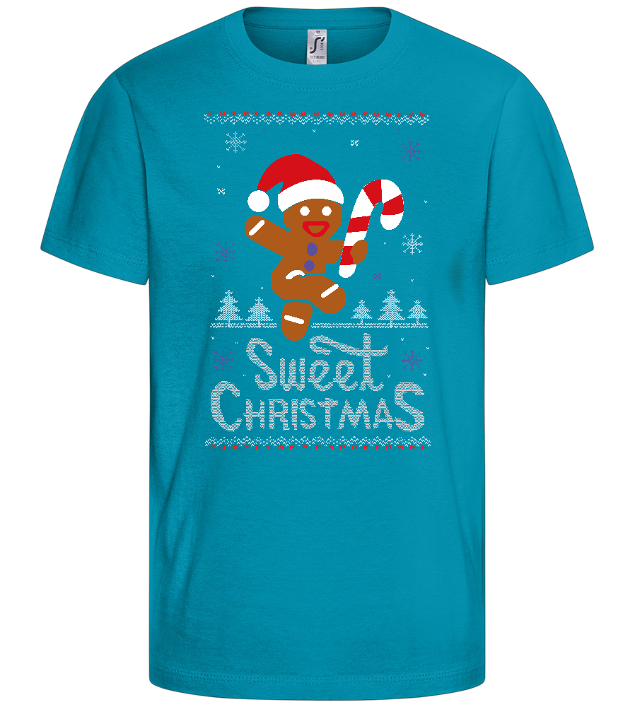 Gingerbread Man Design - Basic kids t-shirt_TURQUOISE_front