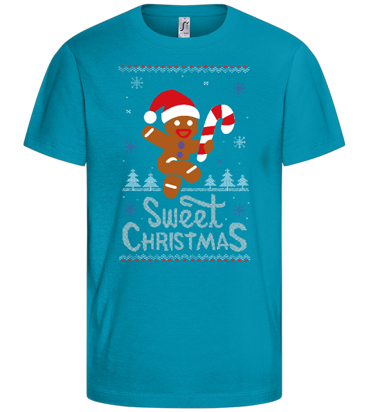 Gingerbread Man Design - Basic kids t-shirt_TURQUOISE_front