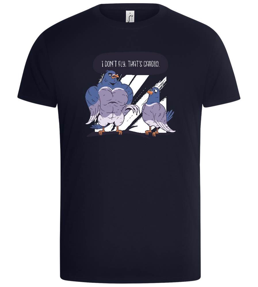 Anti Cardio Pigeon Design - Basic Unisex T-Shirt_FRENCH NAVY_front