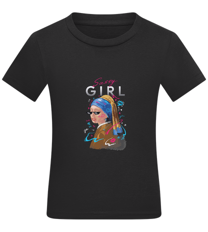 The Sassy Girl Design - Comfort kids fitted t-shirt_DEEP BLACK_front