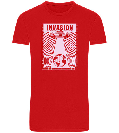 Invasion Ufo Design - Basic Unisex T-Shirt_RED_front