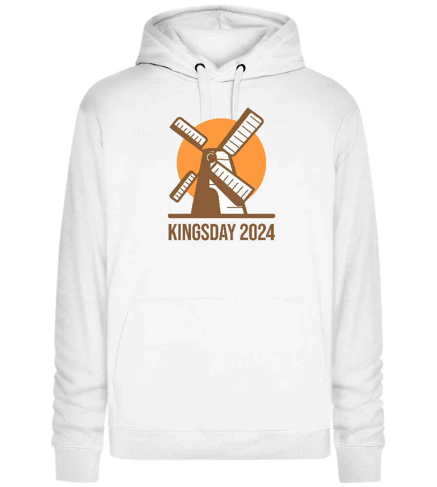 Koningsdag Windmolen Design - Premium unisex hoodie_WHITE_front