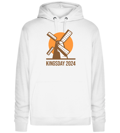 Koningsdag Windmolen Design - Premium unisex hoodie_WHITE_front