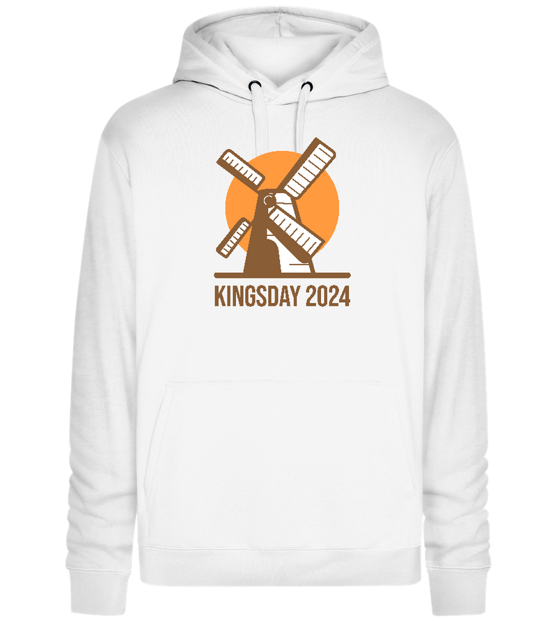 Koningsdag Windmolen Design - Premium unisex hoodie_WHITE_front