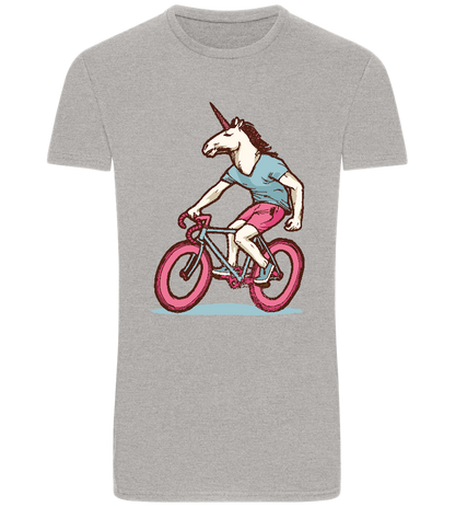 Unicorn On Bicycle Design - Basic Unisex T-Shirt_ORION GREY_front