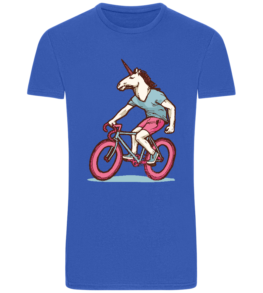 Unicorn On Bicycle Design - Basic Unisex T-Shirt_ROYAL_front