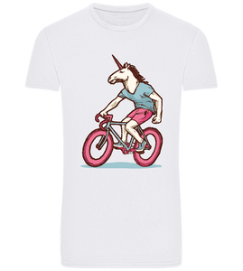 Unicorn On Bicycle Design - Basic Unisex T-Shirt