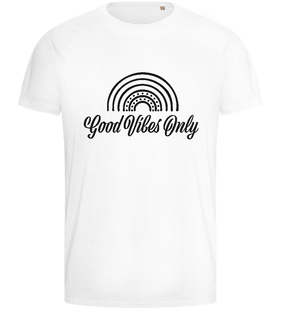 Good Vibes Only Design - Basic men's fitted t-shirt_WHITE_front