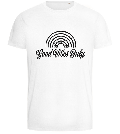 Good Vibes Only Design - Basic men's fitted t-shirt_WHITE_front