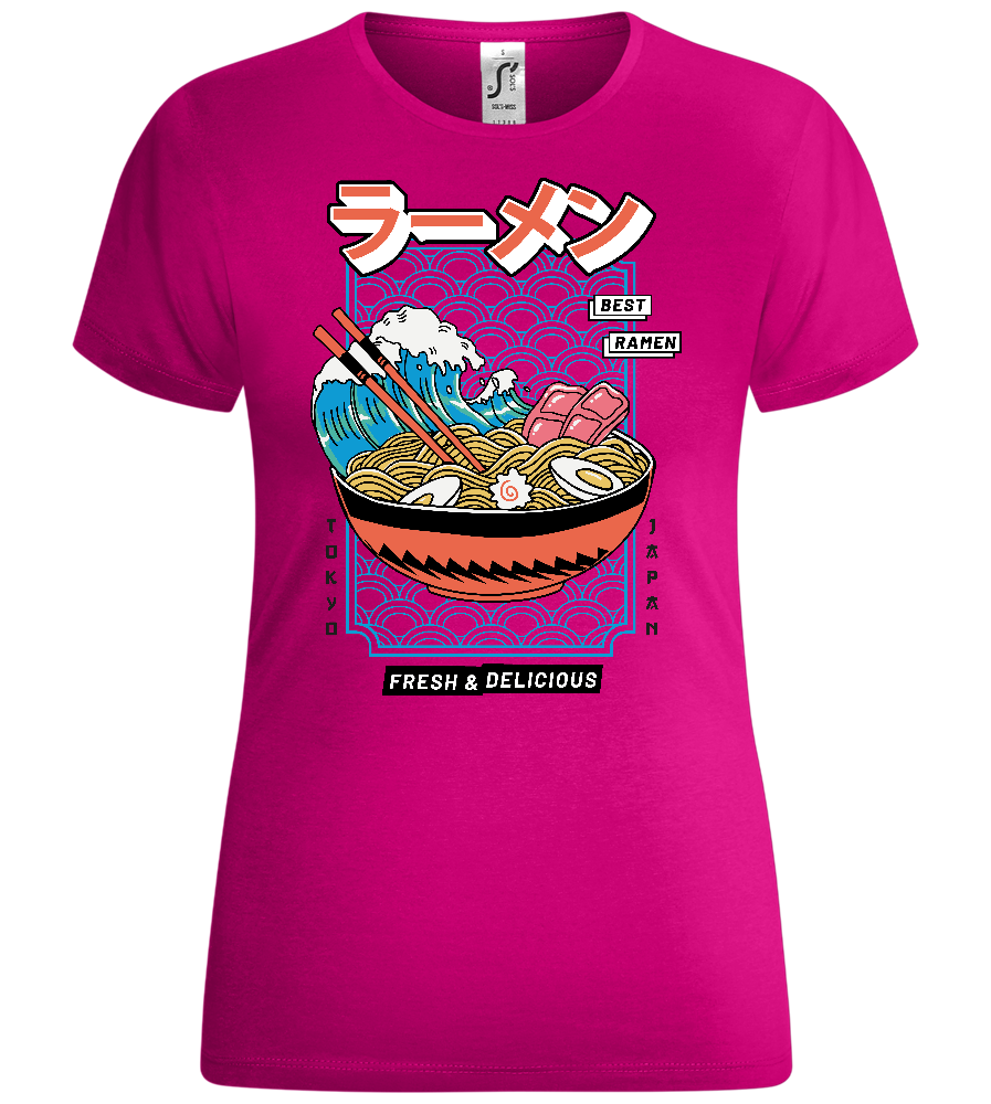 Fresh and Delicious Ramen Design - Comfort women's t-shirt_FUCHSIA_front