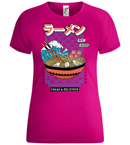 Fresh and Delicious Ramen Design - Comfort women's t-shirt_FUCHSIA_front