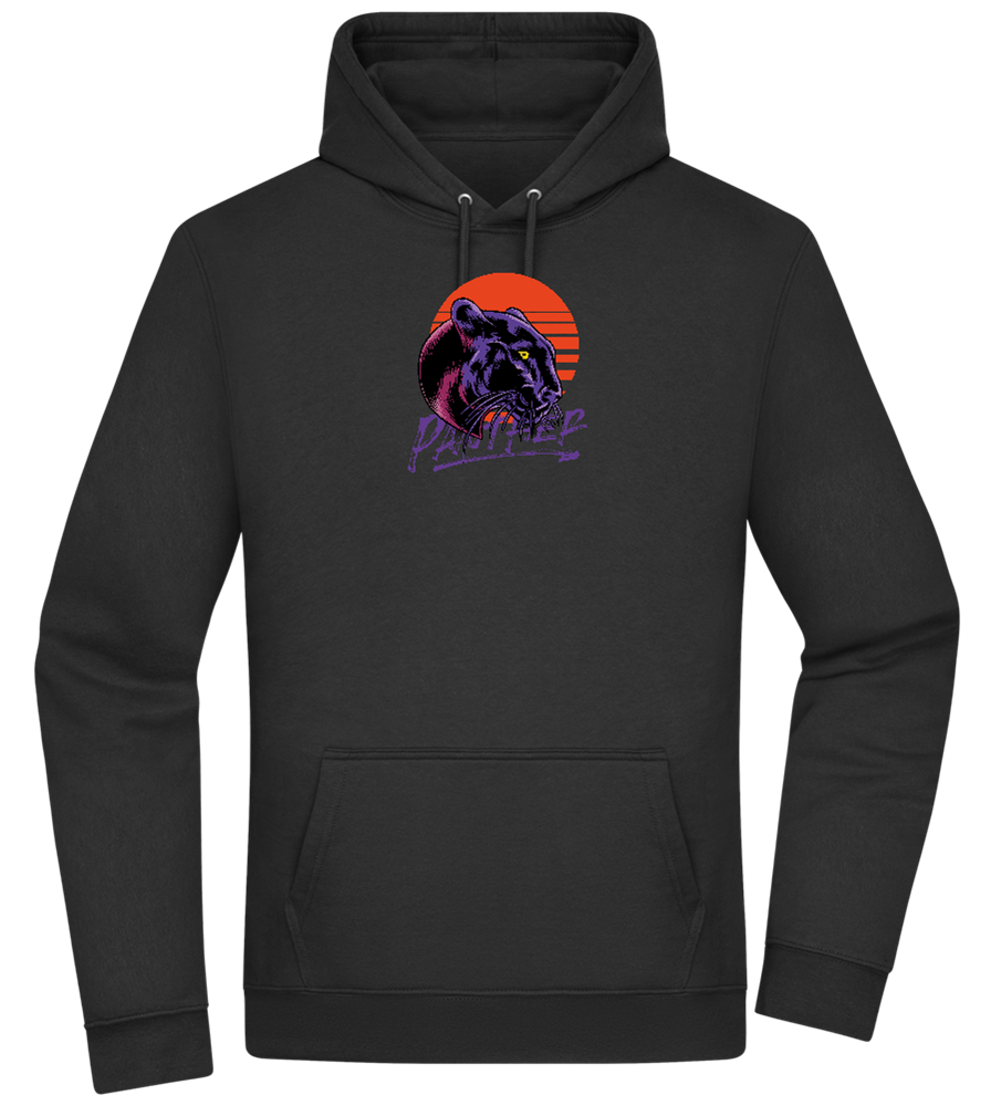 Retro Panther Design - Premium Essential Unisex Hoodie_BLACK_front