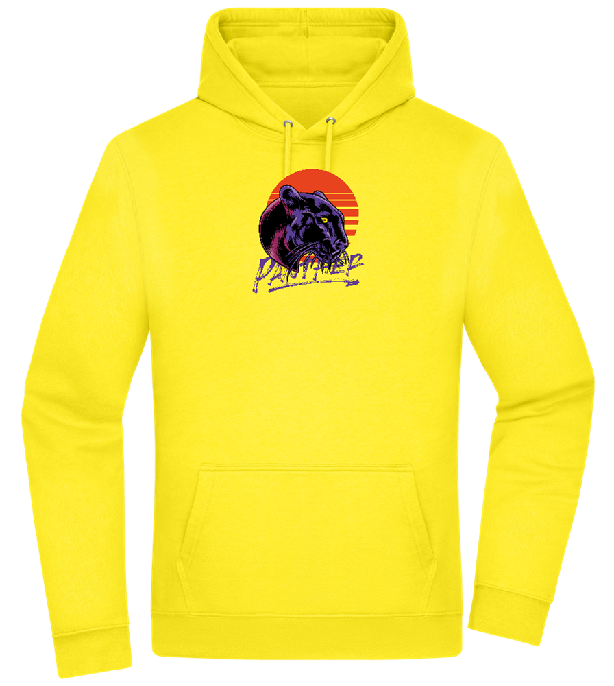 Retro Panther Design - Premium Essential Unisex Hoodie_YELLOW_front