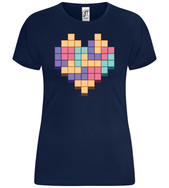 Retro Love Blocks Design - Comfort women's t-shirt_MARINE_front
