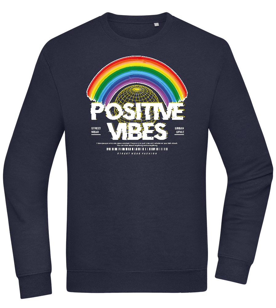 Positive Vibes Design - Comfort Essential Unisex Sweater_FRENCH NAVY_front