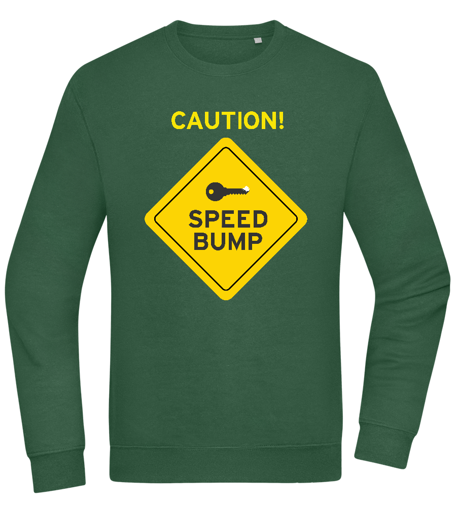 Speed Bump Design - Comfort Essential Unisex Sweater_GREEN BOTTLE_front