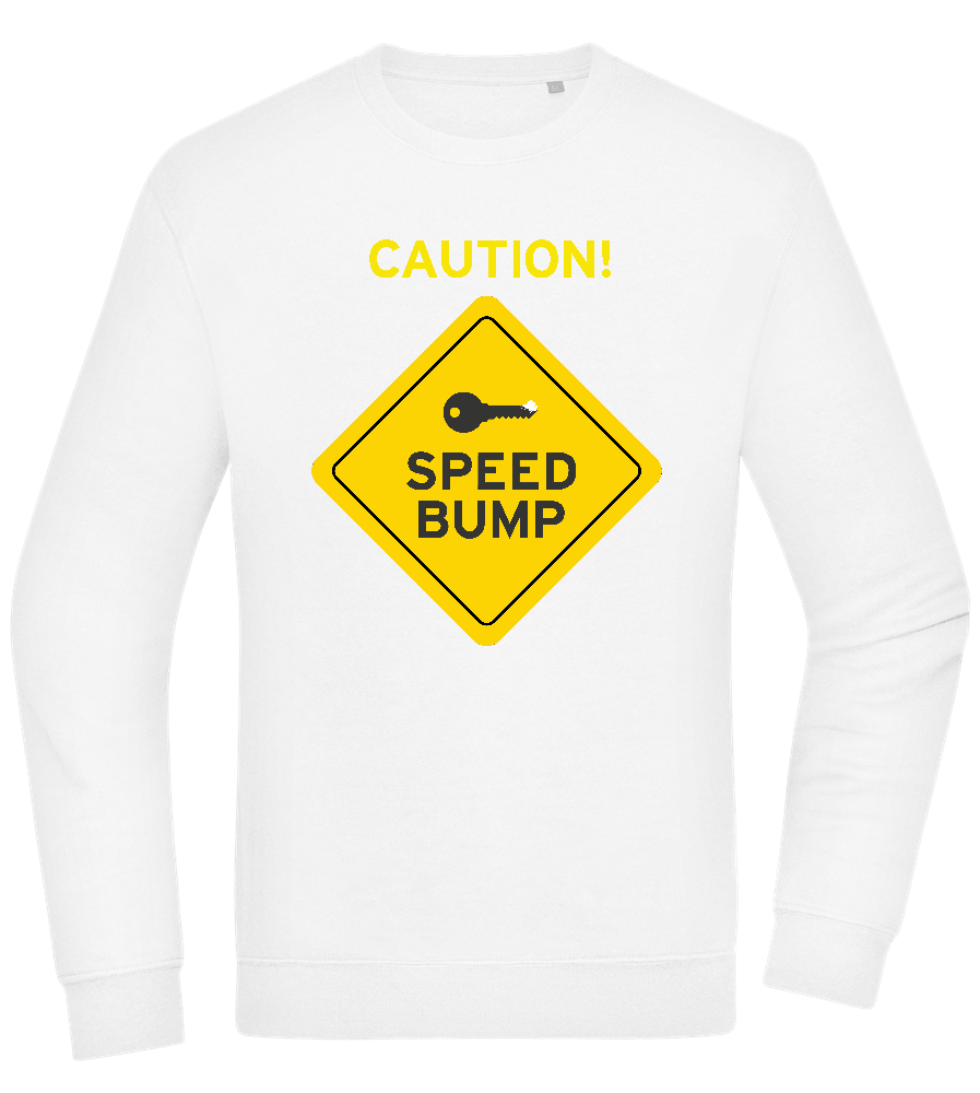 Speed Bump Design - Comfort Essential Unisex Sweater_WHITE_front