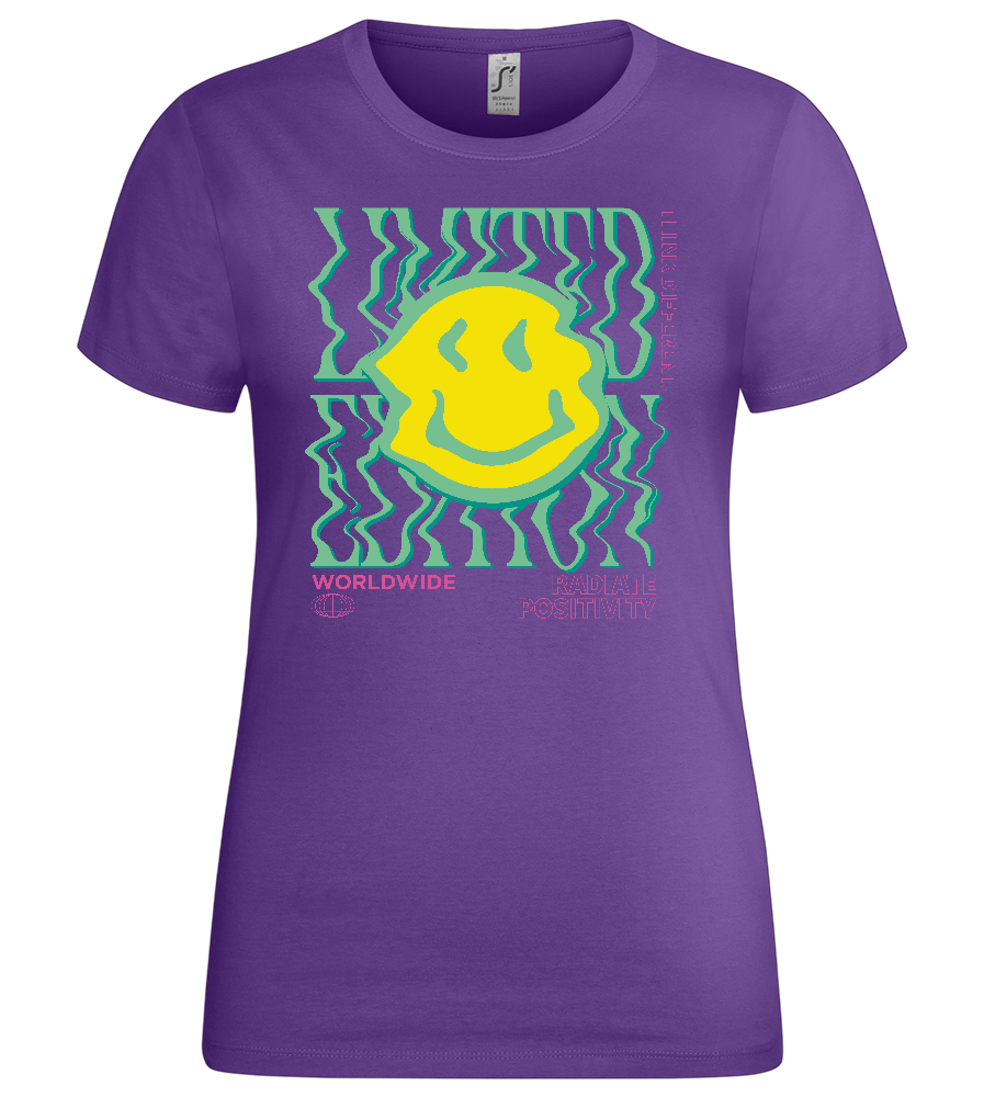 Wavy Smiley Design - Premium women's t-shirt_DARK PURPLE_front