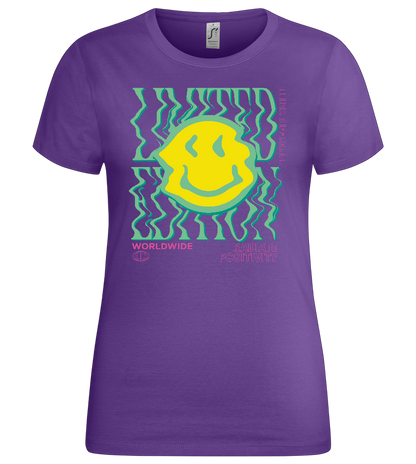 Wavy Smiley Design - Premium women's t-shirt_DARK PURPLE_front