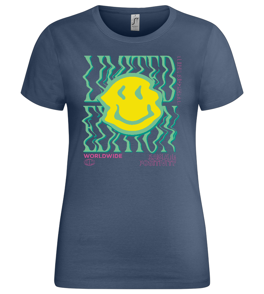 Wavy Smiley Design - Premium women's t-shirt_DENIM_front