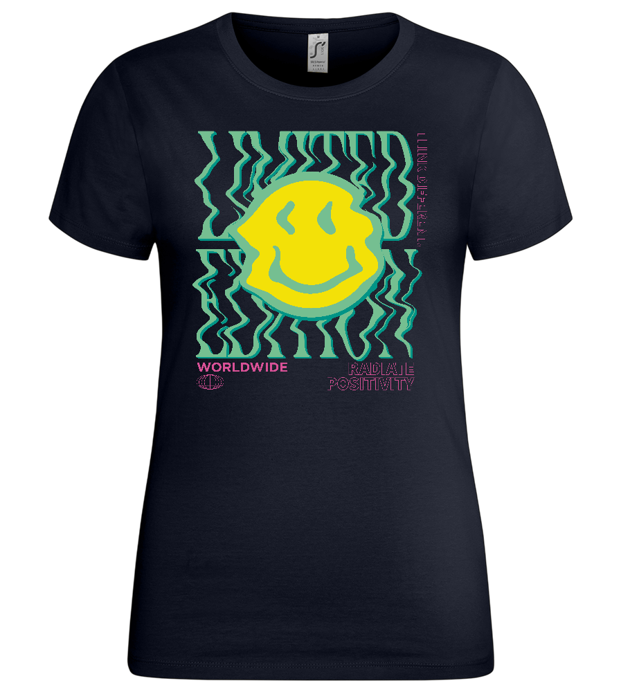 Wavy Smiley Design - Premium women's t-shirt_FRENCH NAVY_front