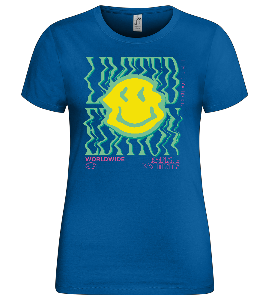 Wavy Smiley Design - Premium women's t-shirt_ROYAL_front