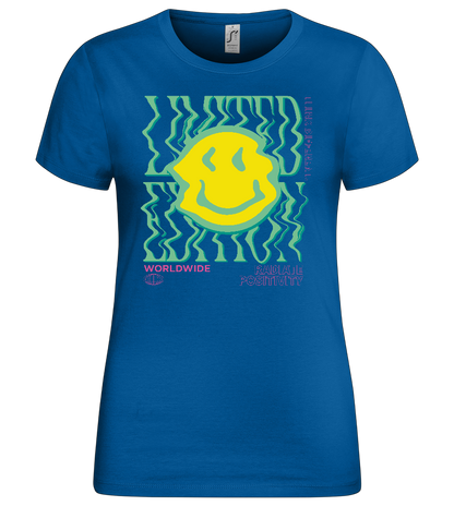 Wavy Smiley Design - Premium women's t-shirt_ROYAL_front