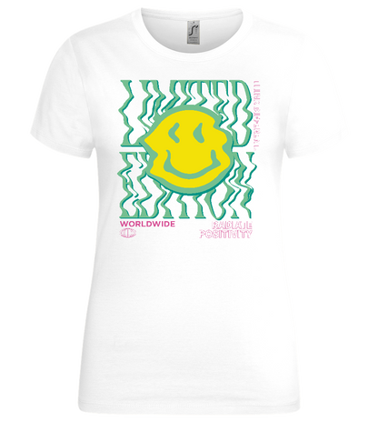 Wavy Smiley Design - Premium women's t-shirt_WHITE_front