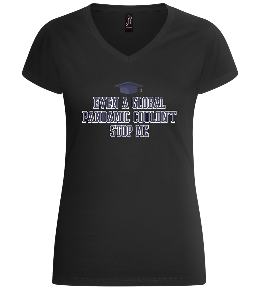 Cant Stop Me Design - Basic women's v-neck t-shirt_DEEP BLACK_front