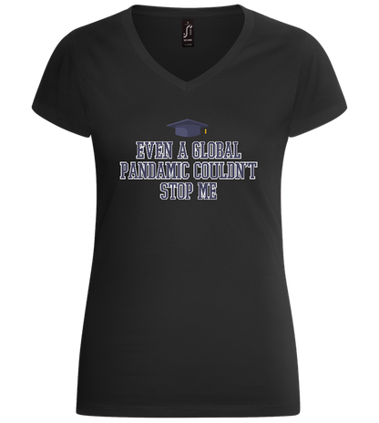 Cant Stop Me Design - Basic women's v-neck t-shirt_DEEP BLACK_front