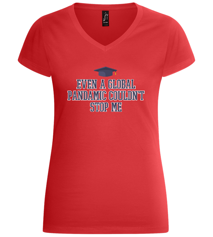 Cant Stop Me Design - Basic women's v-neck t-shirt_RED_front