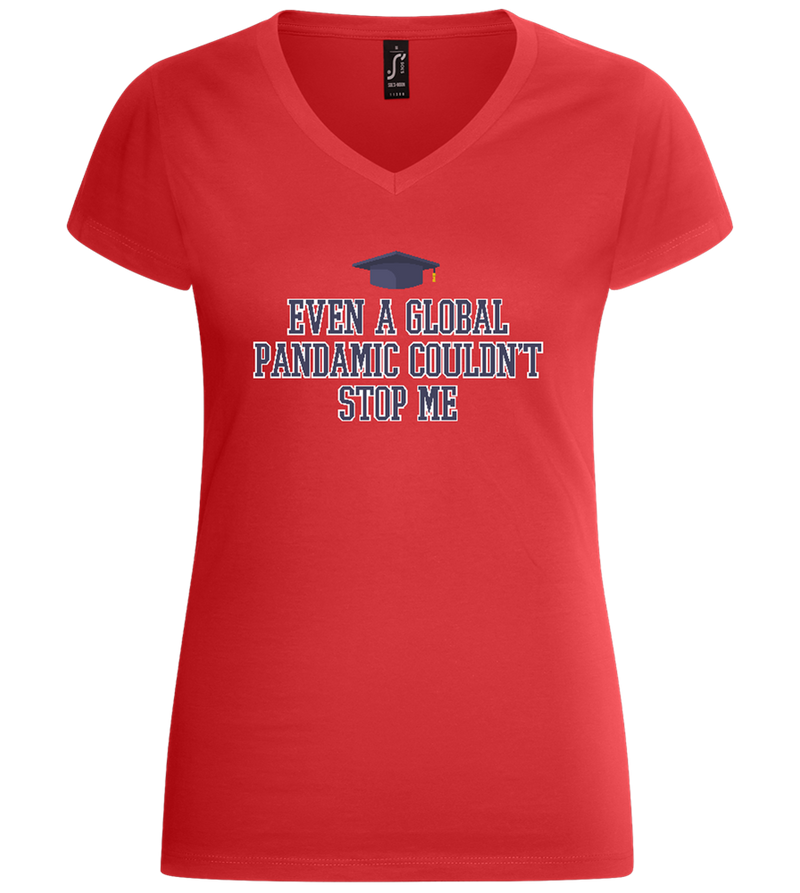 Cant Stop Me Design - Basic women's v-neck t-shirt_RED_front