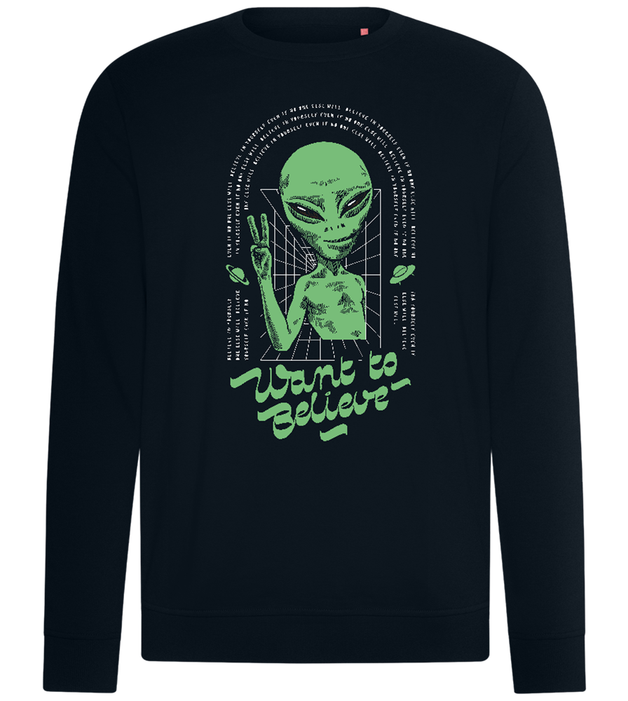 Want To Believe Alien Design - Comfort unisex sweater_BLACK_front