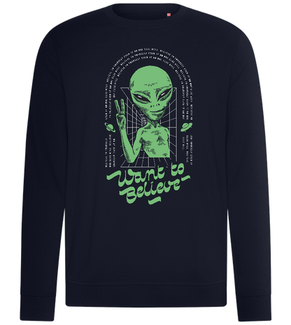 Want To Believe Alien Design - Comfort unisex sweater_FRENCH NAVY_front