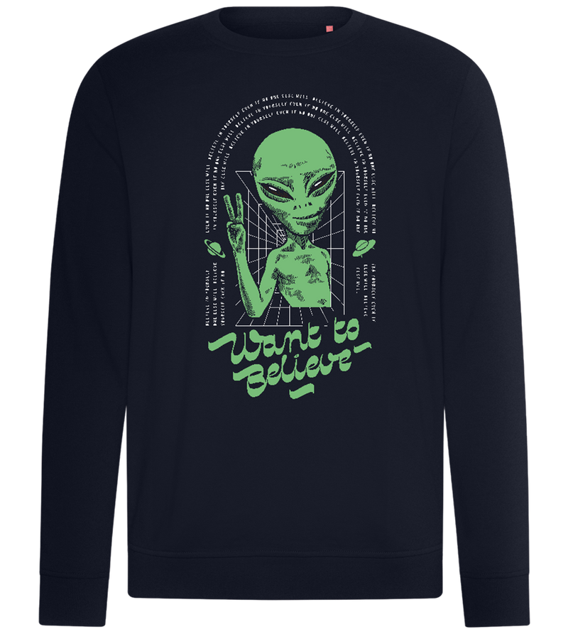 Want To Believe Alien Design - Comfort unisex sweater_FRENCH NAVY_front