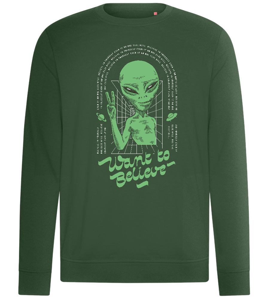 Want To Believe Alien Design - Comfort unisex sweater_GREEN BOTTLE_front