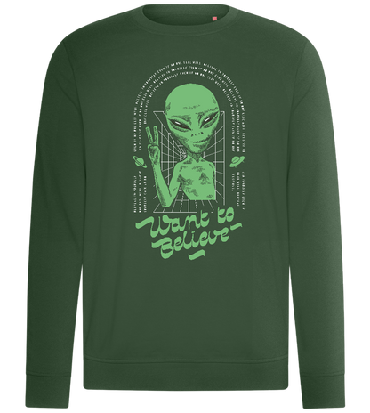 Want To Believe Alien Design - Comfort unisex sweater_GREEN BOTTLE_front