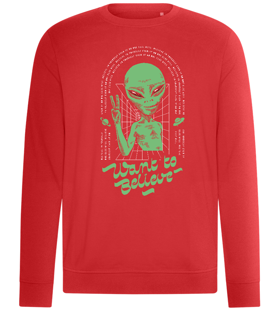 Want To Believe Alien Design - Comfort unisex sweater_RED_front