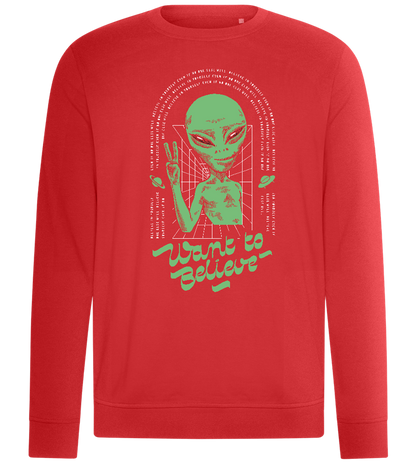 Want To Believe Alien Design - Comfort unisex sweater_RED_front