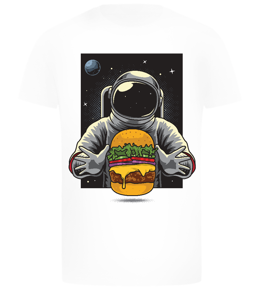 Astronaut Burger Design - Comfort boys fitted t-shirt_WHITE_front