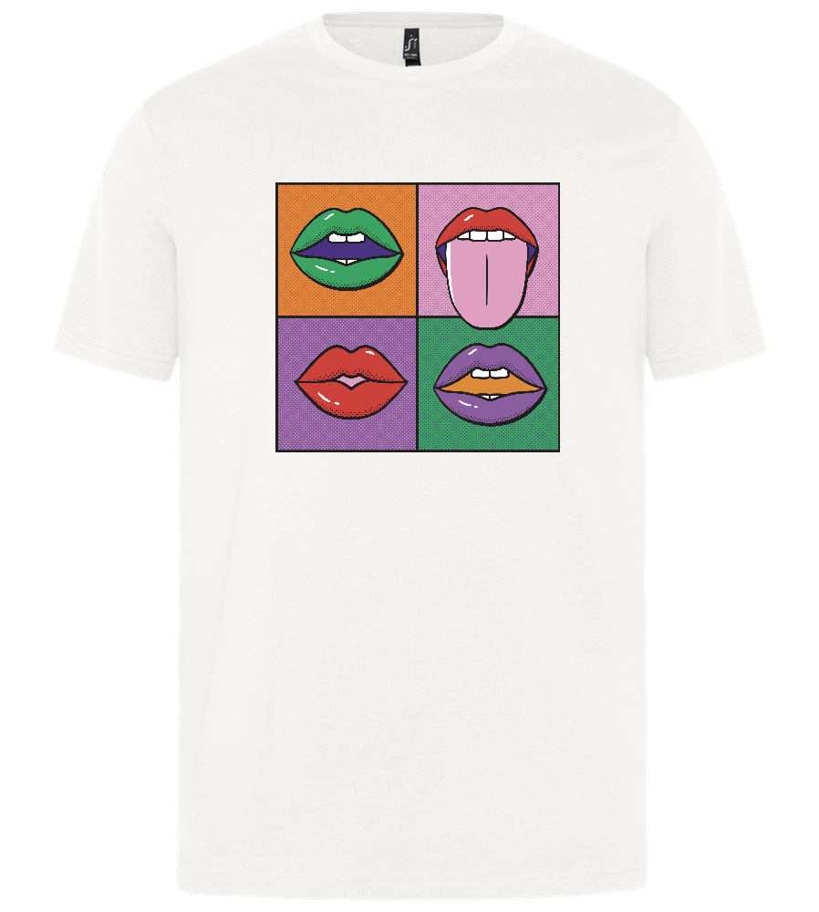 Pop Art Mouths Design - Premium unisex regular fit t-shirt_ABSOLUTE WHITE_front