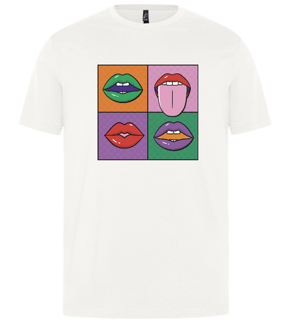 Pop Art Mouths Design - Premium unisex regular fit t-shirt_ABSOLUTE WHITE_front