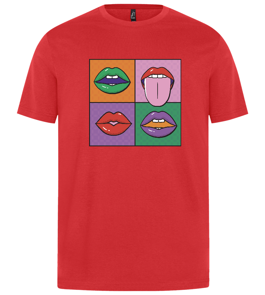 Pop Art Mouths Design - Premium unisex regular fit t-shirt_RED_front